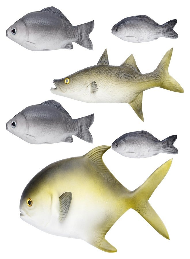 jiebor 6PCS Fake Fish Realistic Artificial Halloween Mode Rubber Sea Fish for Kitchen Home Market Display Decoration Photography Props - Image 1